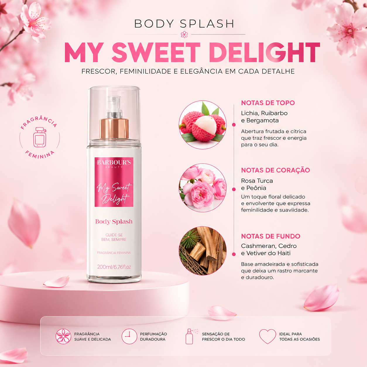 Body Splash Feminino My Sweet Delight – 200ml