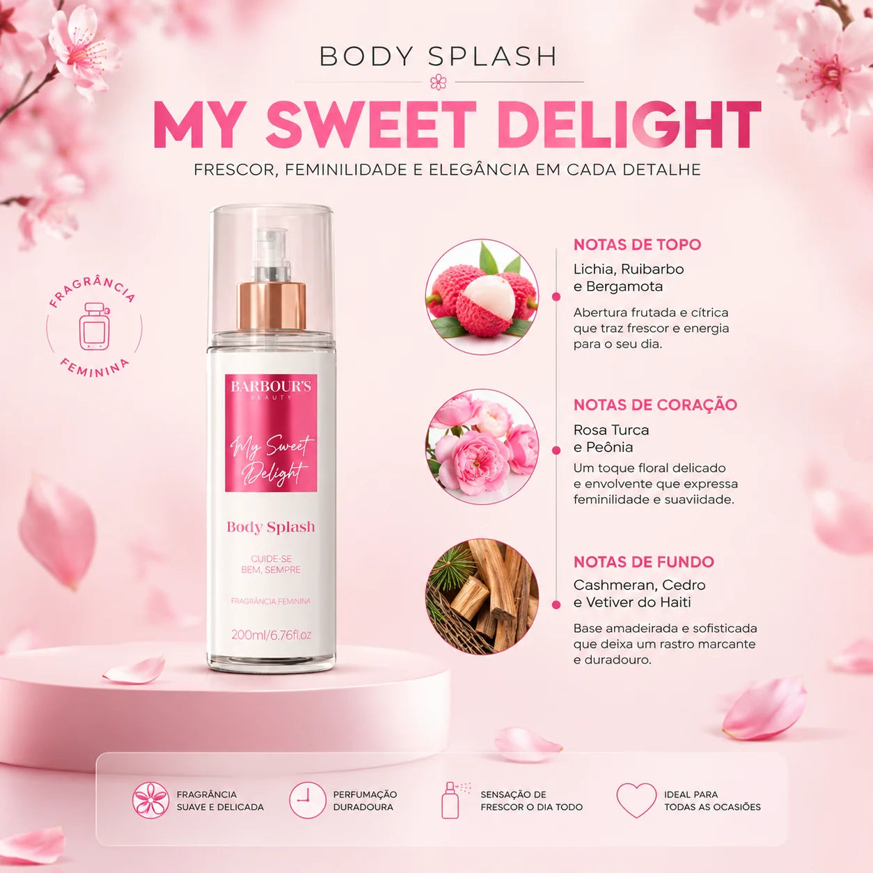 Body Splash Feminino My Sweet Delight – 200ml
