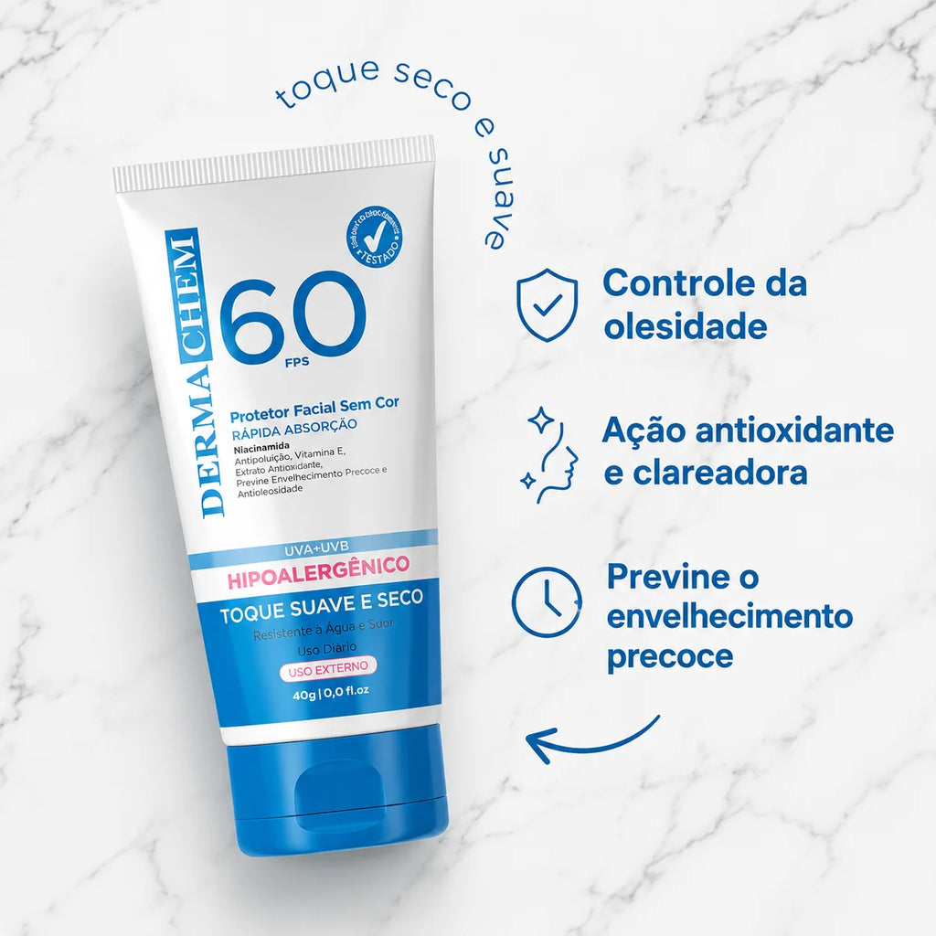 Protetor Solar Facial FPS 60 Sem Cor