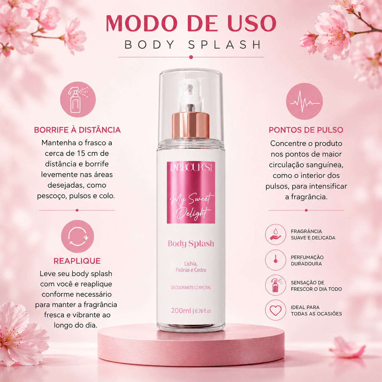 Body Splash Feminino My Sweet Delight – 200ml