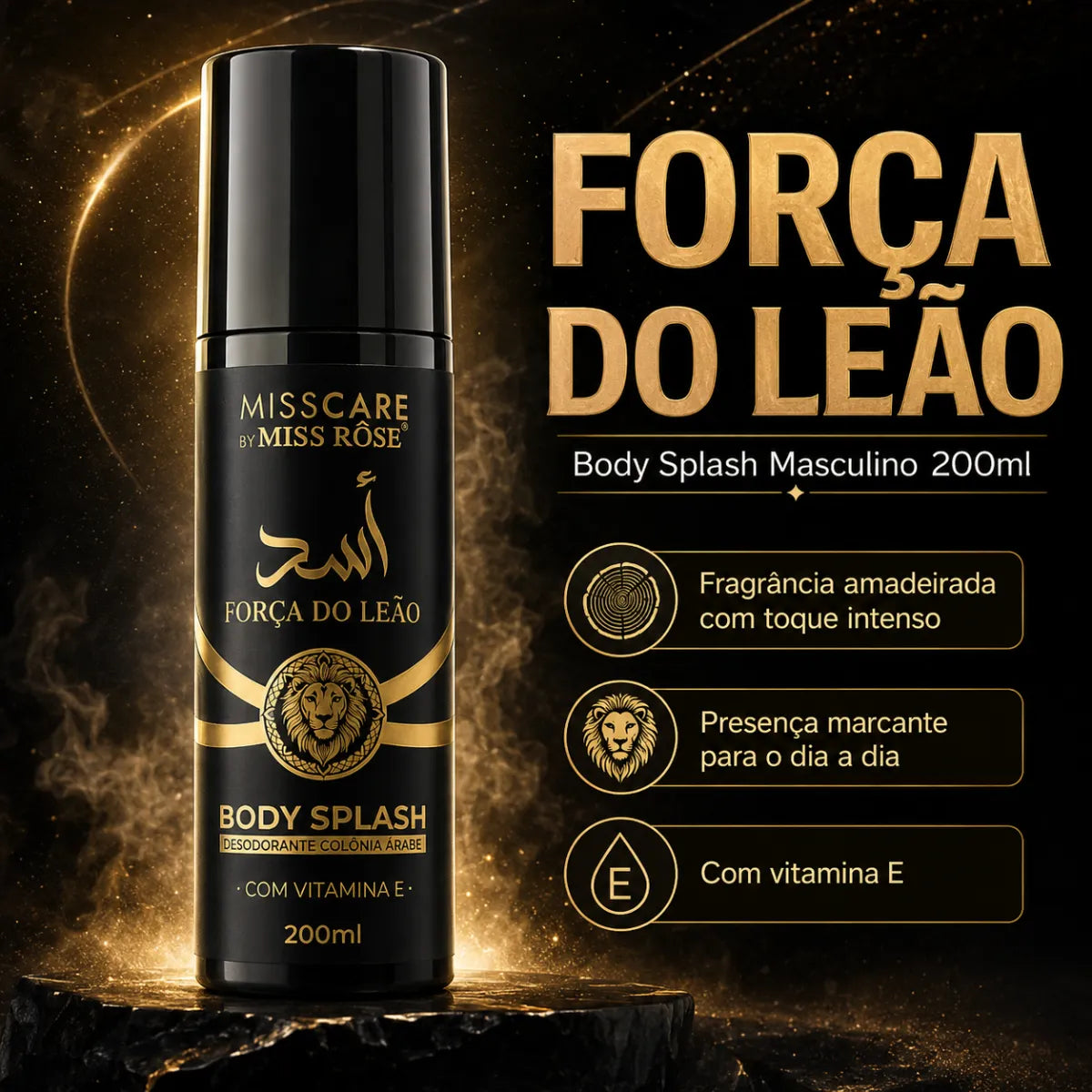 Body Splash Árabe Masculino Força do Leão 200ml