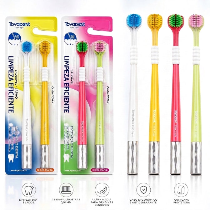UltraClean - Kit 2 Escovas Dentais 360°