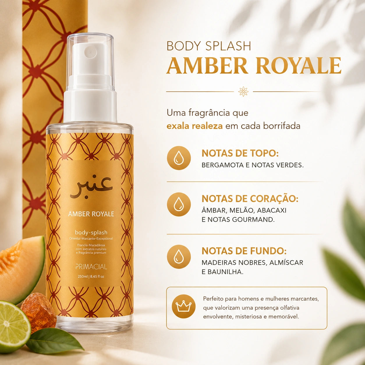 Body Splash Amber Royale – Elegância & Sofisticação
